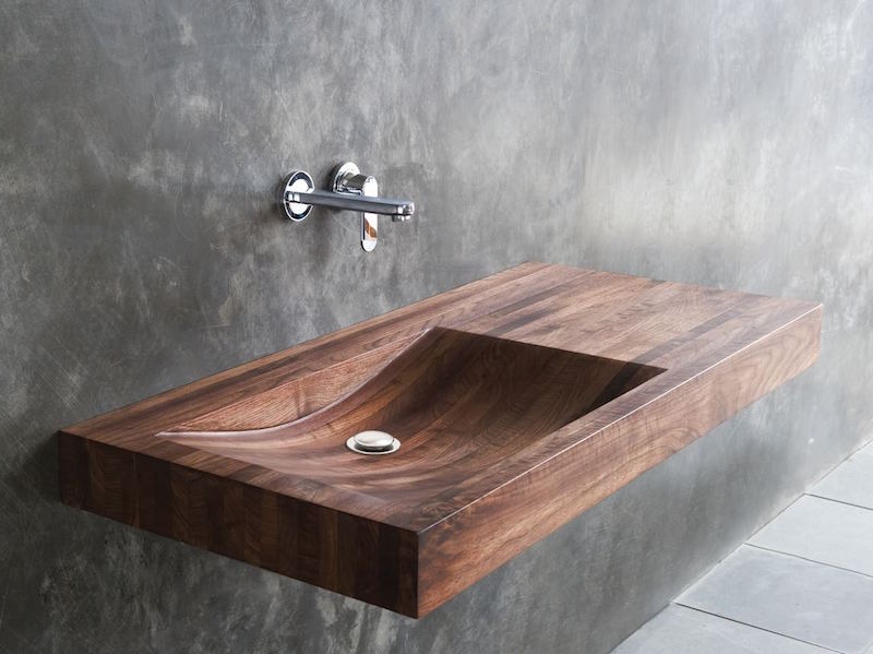 Revêtements et meubles salle de bain bois massif et placage naturel