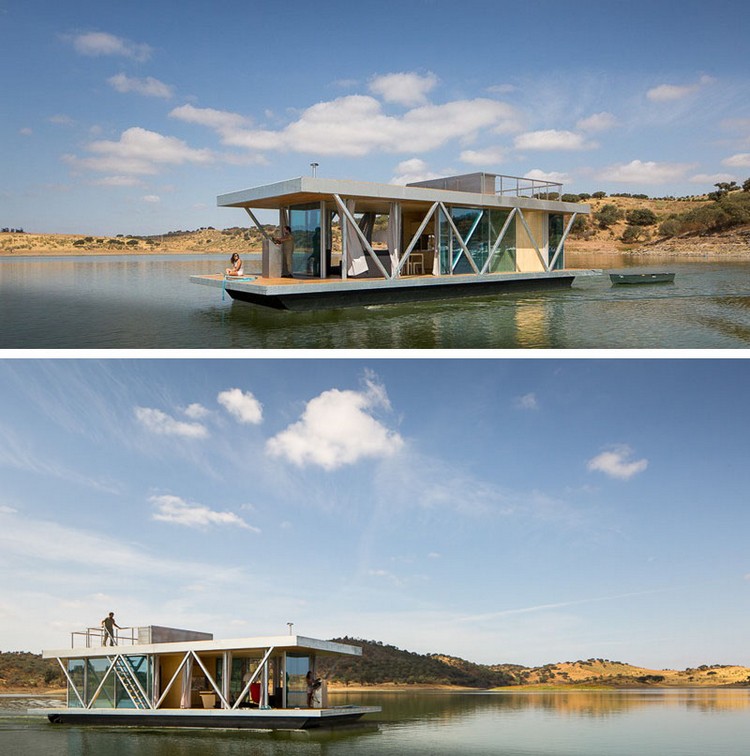 maison sur l'eau bateau-maison-conception-design