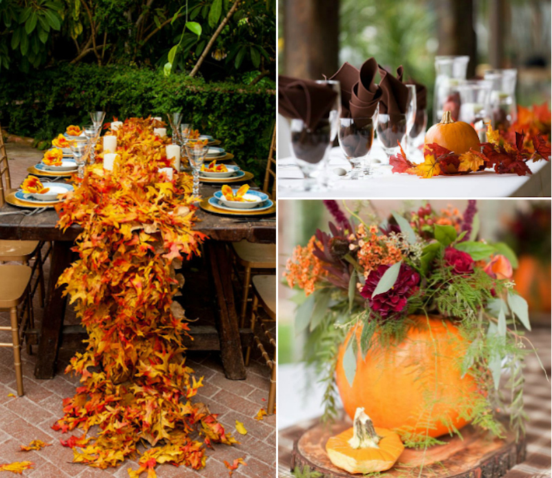 mariage-automne-idées-décoration-table-pas-chère-feuilles-citrouilles