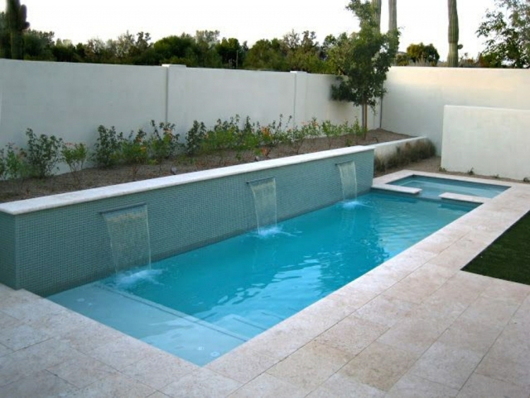 piscine pour petit jardin -enterrée-renctangulaire-parterre-surélevé
