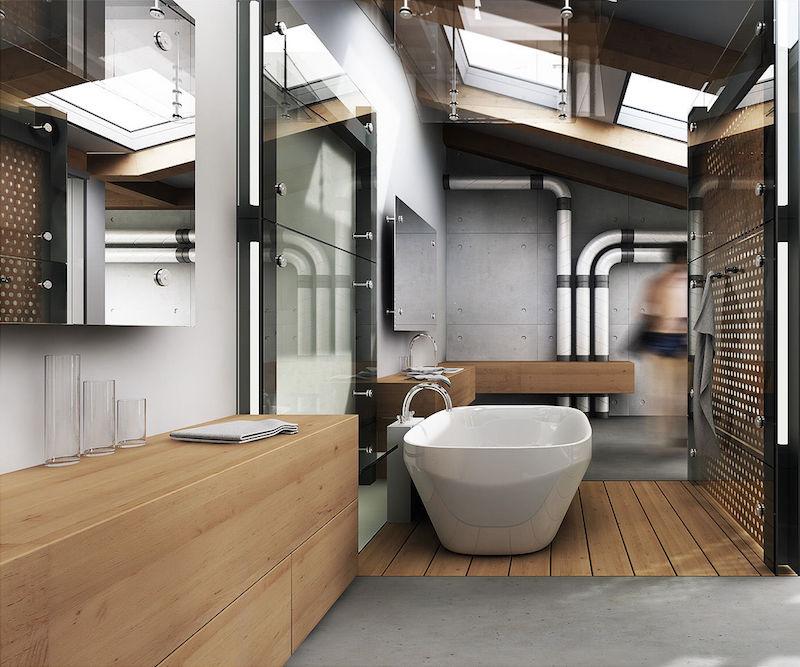 Revêtements et meubles salle de bain bois massif et placage naturel