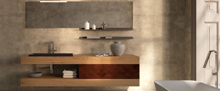 salle de bains design -meuble-vasque-bois-massif-tiroir-façade-acier-corten-Aroma Comp_32