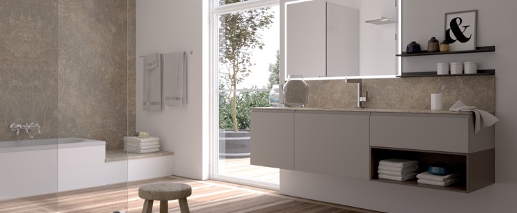 salle de bains design -meuble-vasque-gris-armoires-étagères-plan-vasque-aspect-marbre-Gola Comp_21