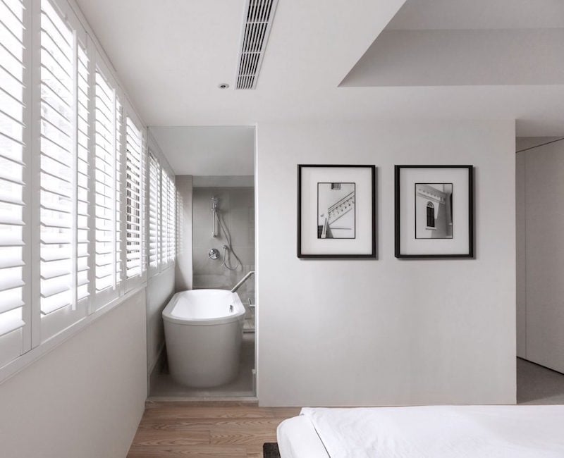 suite parentale avec salle de bain design appartement-architecte-Taipei-Wei-Yi-IDA