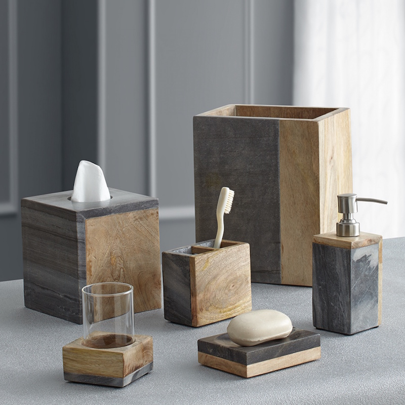 accessoires-salle-bain-modernes-pierre-naturelle-bois-brut