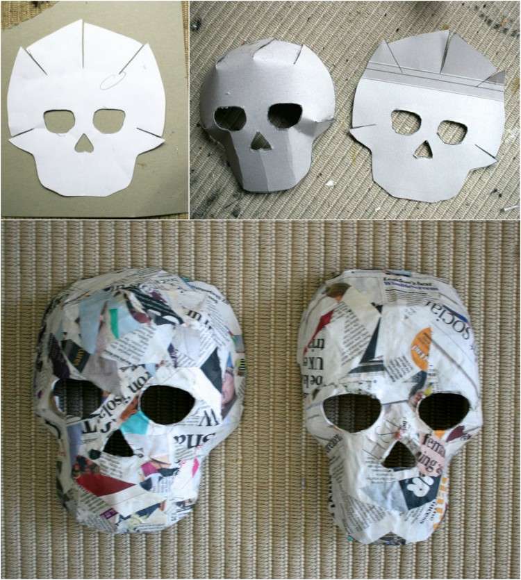 bricolage Halloween facile-masque-crâne-diy-papier-mâché-instructions