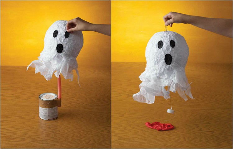 bricolage Halloween facile-papier-mâché-lanterne-fantôme-diy