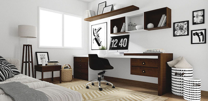 bureau-style-scandinave-meubles-bois-massif-fonce-diffuse-virtual