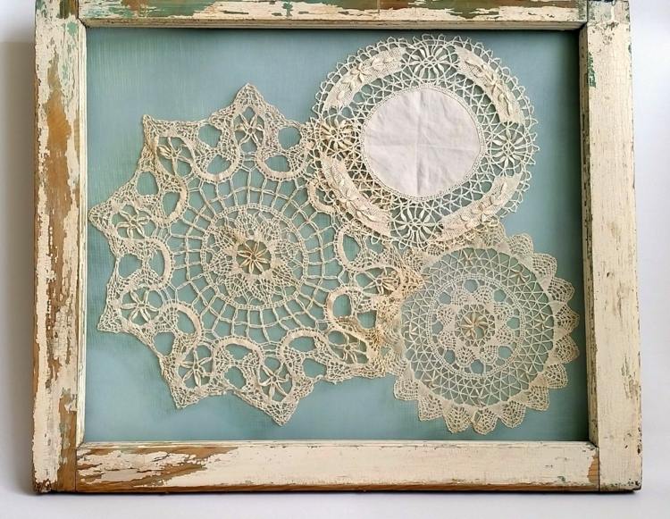 dentelle au crochet cadre-décoratf-déco-vintage