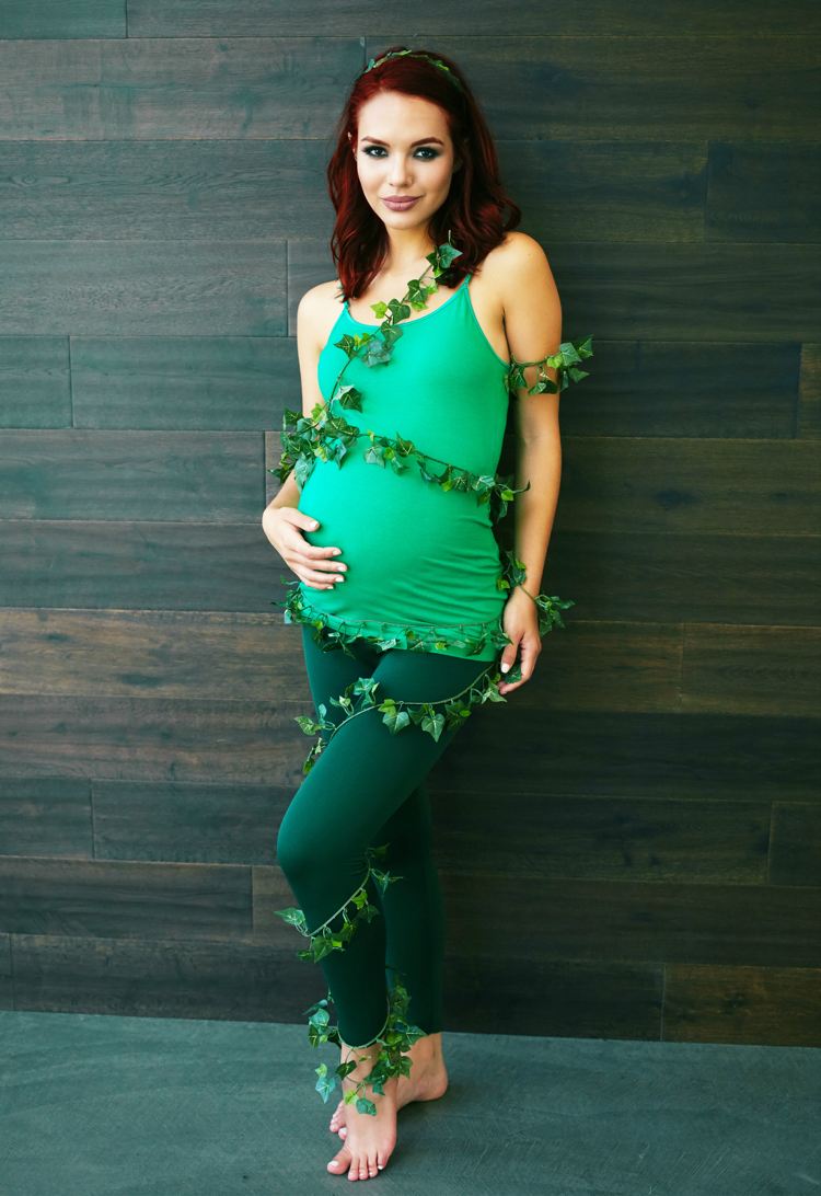 déguisement-femme-enceinte-costume-poison-ivy-top-vert-leggings-assortis