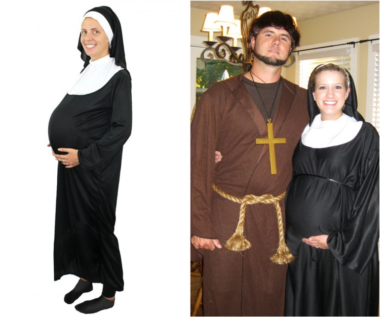déguisement-femme-enceinte-idées-halloween-nonne-prêtre
