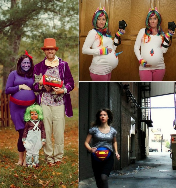 déguisement-femme-enceinte-idées-halloween-unicorne-supermom-zombies