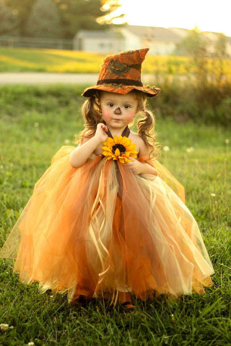 déguisement halloween fille bas-âge-citrouille-robe-citrouille