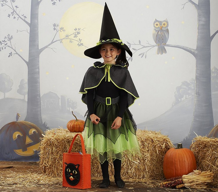 déguisement-halloween-fille-sorcière-robe-noir-vert