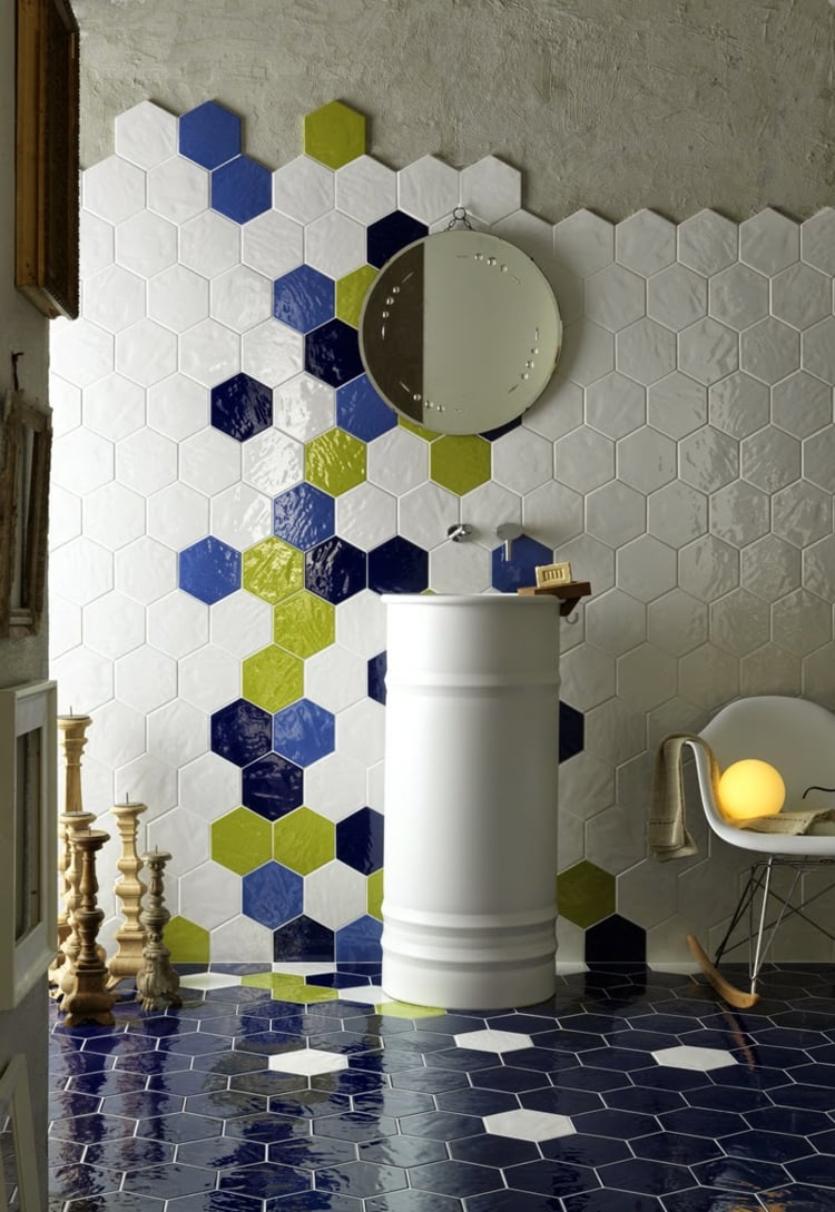 motif hexagone -carrelage-hexagonal-salle-bains