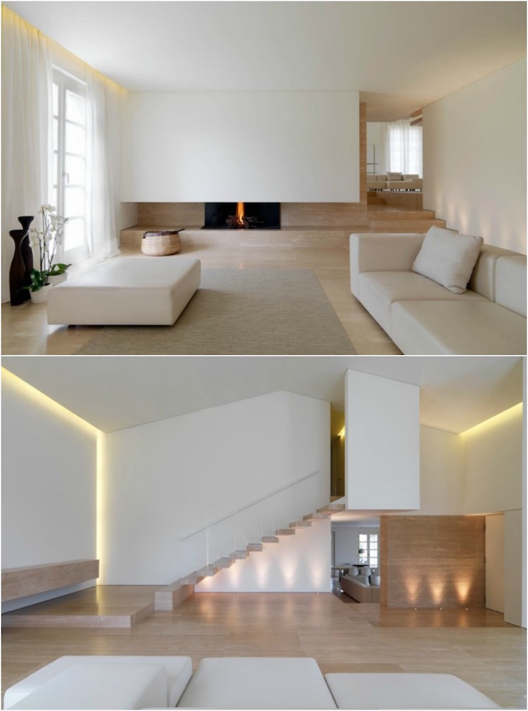 mur-de-pierre-beige-meubles-blancs-cheminee-moderne-soldati-house