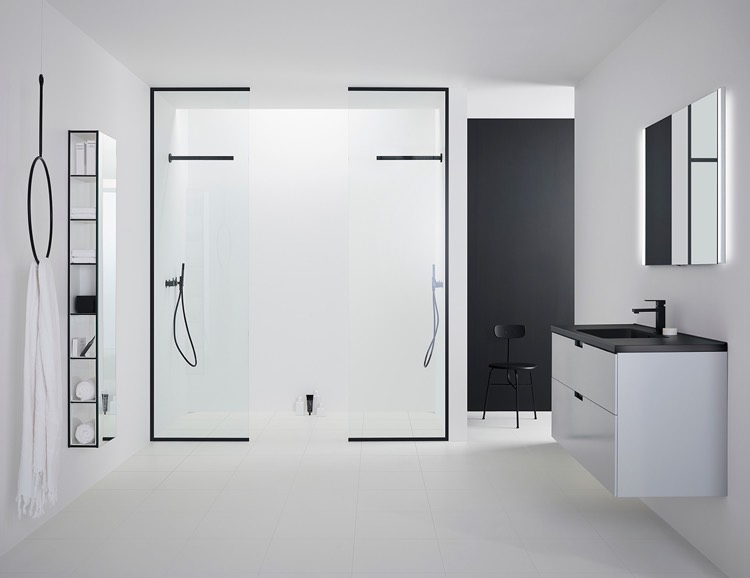 salle-de-bain-blanche-et-noire-meuble-vasque-noir-blanc-douche-italienne-paroi-verre