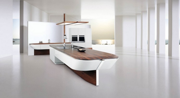 ilot-cuisine-moderne-design-forme-bateau-comptoir-bois-massif