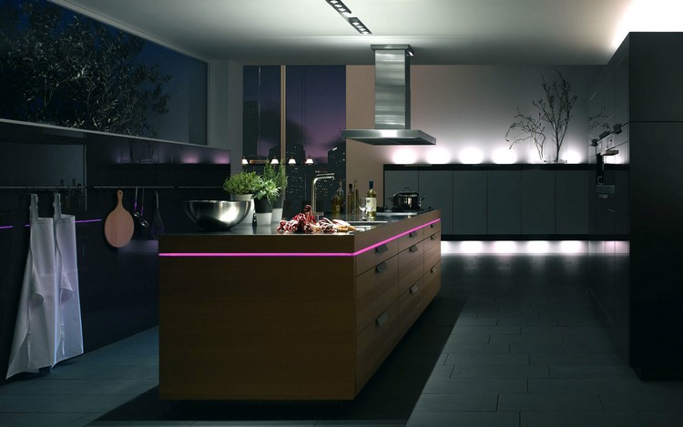 ilot-cuisine-moderne-design-noir-eclairage-indirecte-led