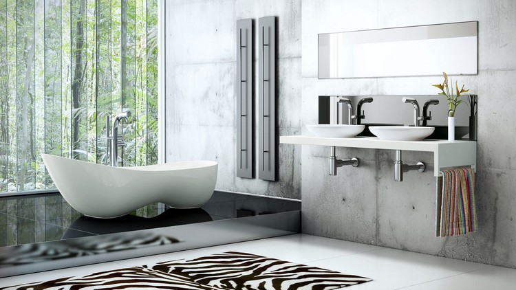 baignoire-acrylique-zen-ambiance-parement-mural-beton-tapis-zebre