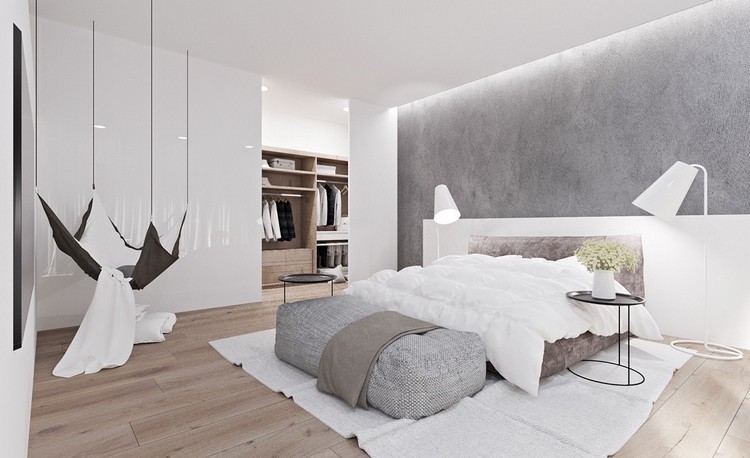 chambre-claire-ambiance-zen-peinture-grise-dressing-integre