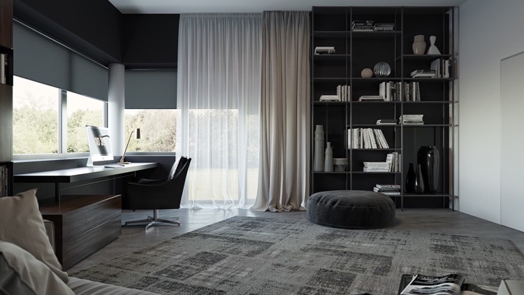 couleur-gris-anthracite-bureau-maison-mobilier-gris-etagere-metallique