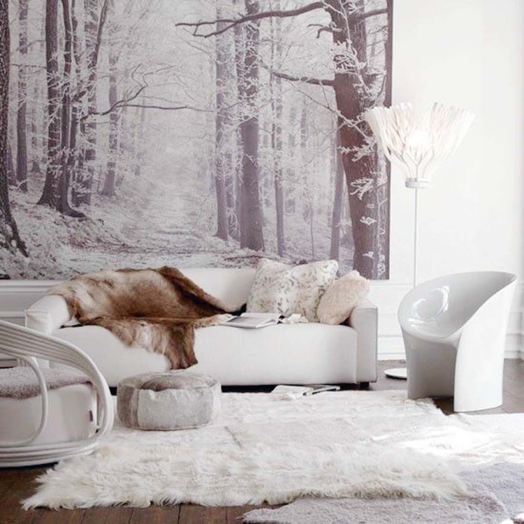 deco-cosy-tapis-fausse-poils-longs-poster-mural-foret