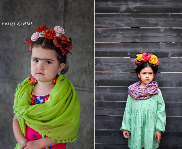 déguisement dernière minute pour Halloween petite-fille-frida-kahlo-couronne-fleurs
