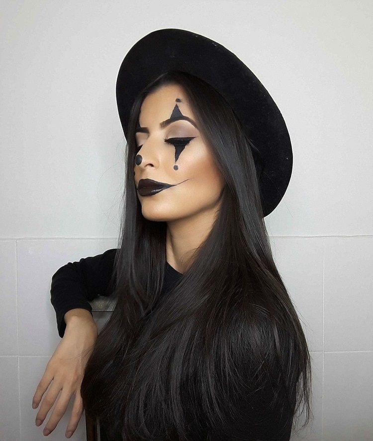 déguisement dernière minute maquillage facile halloween femme clown minimaliste
