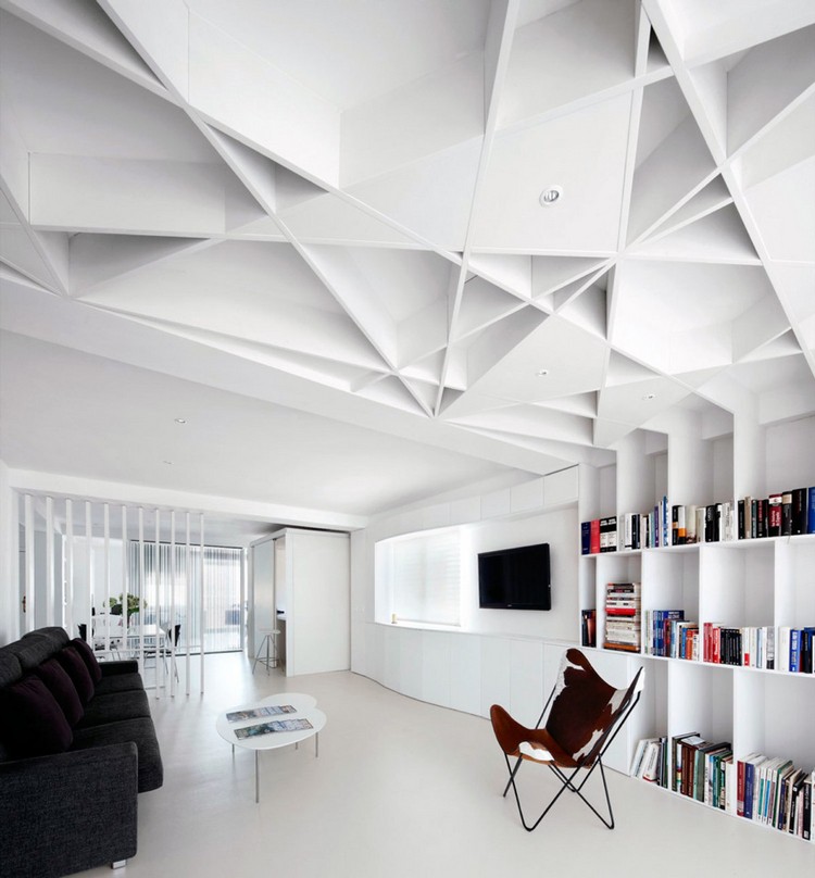 faux plafonds originaux-blanc-neige-salon-moderne
