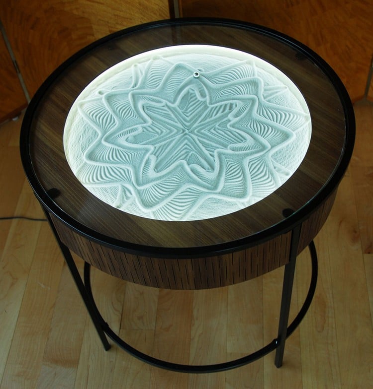 table basse originale forme-ronde-art-cenetique