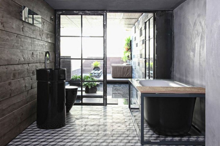 Béton ciré salle de bain pour créer un pièce de caractère bien ... Baignoires Beton désign