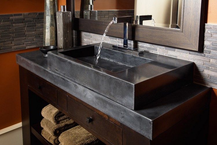 beton-cire-salle-bain-vasque-rectangulaireebeton-noir-meuble-bois