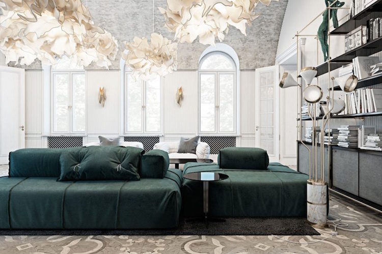 canape-vert-fonce-appartement-luxe-residence-in-the-italian-countryside