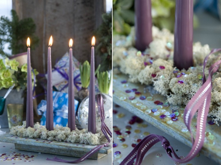 couronne-avent-contemporaine-bougies-mauve-lichen-boutons-ruban