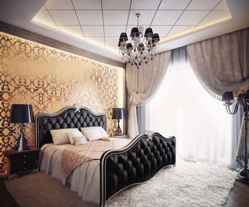 decoration-noir-or-chambre-coucher-luxe-style-neo-baroque