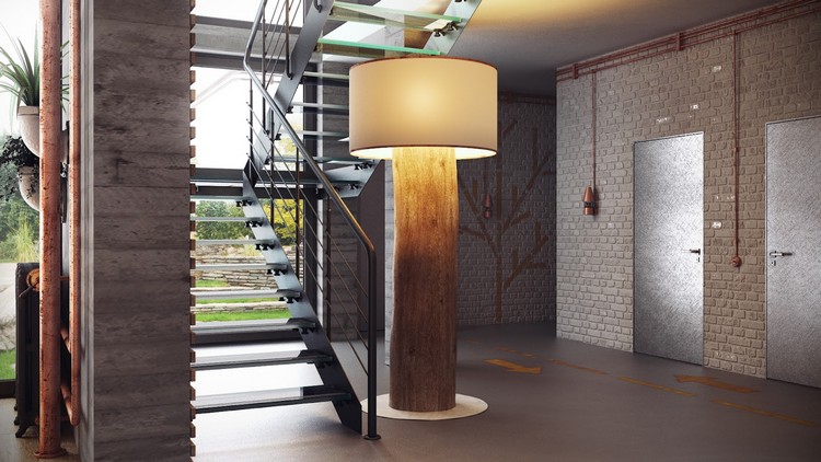 deco-industrielle-parement-beton-lampadaire-design