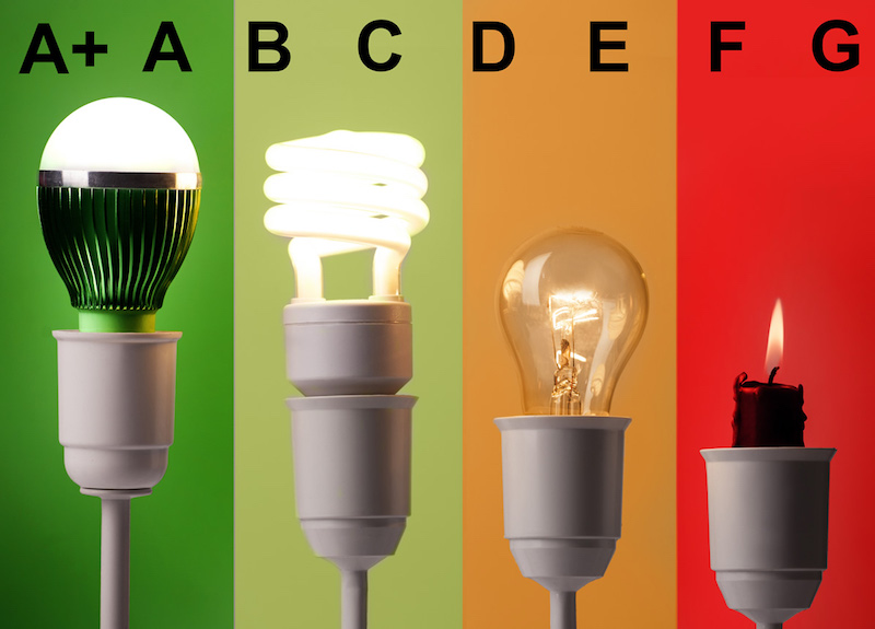 efficacité énergétique maison-classification-ampoules-eclairage-types