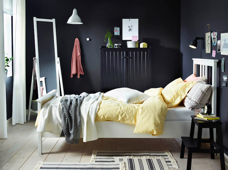 meubles-chambre-ado-ikea-decoration-unisexe-noir-blanc-jaune-pastel