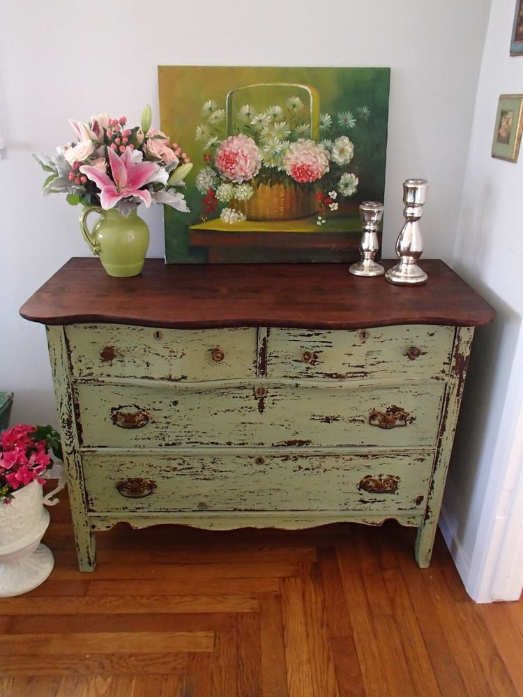 relooking-meubles-shabby-chic-commode-rangement-vert-clair