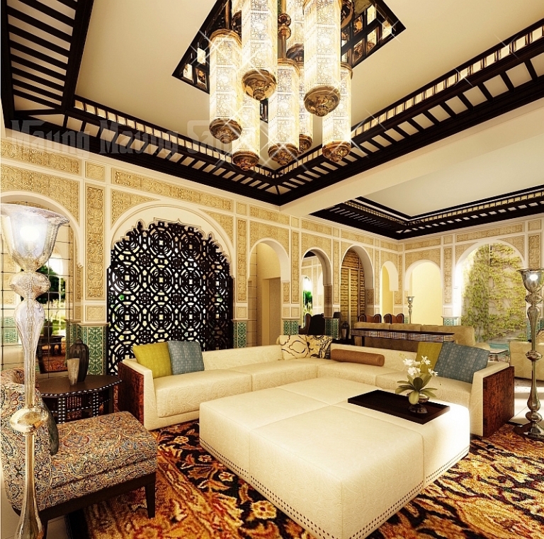 salon-moderne-marocain-decorations-noir-or-luxe-classe-opulence