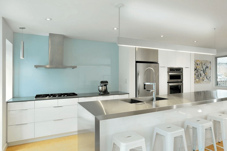 Crédence adhésive et dosseret diy en 30 idées pour votre cuisine Inox désign Dosseret