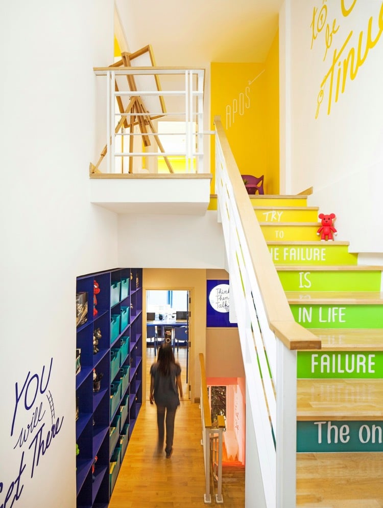 deco-escalier-en-bois-contremarches-peinture-vert-jaune-stickers