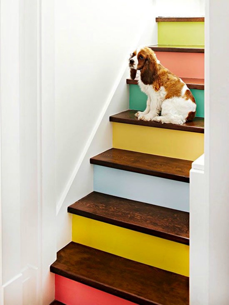 deco-escalier-en-bois-peinture-couleurs-vives