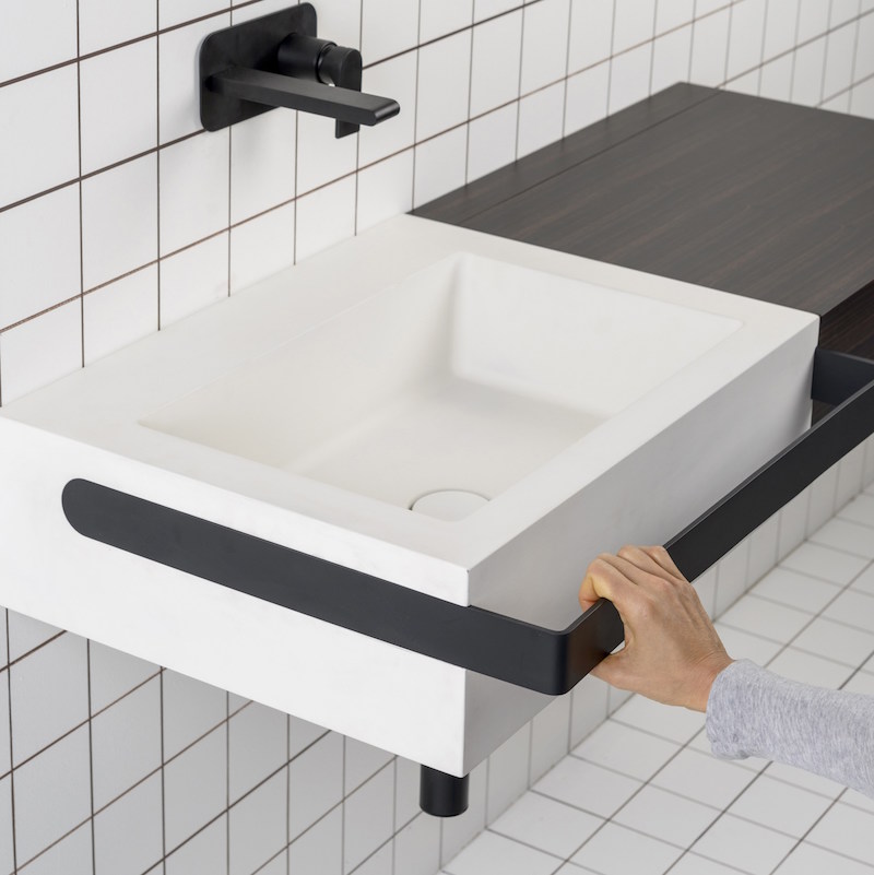 lavabo moderne suspendu-porte-serviettes-link-ever-thermomat-saniline-diego-cisi