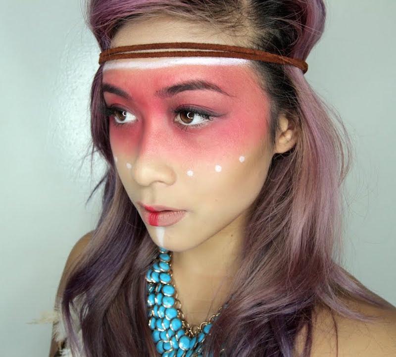 maquillage-indienne-amerique-simple-inspire-peinture-guerre-rouge-blanc