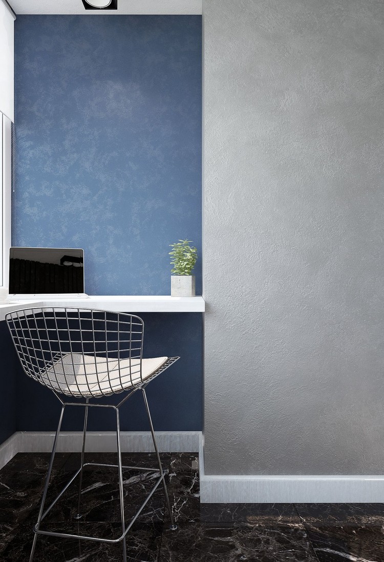 amenagement-petit-appartement-peinture-bleu-gris-home-office
