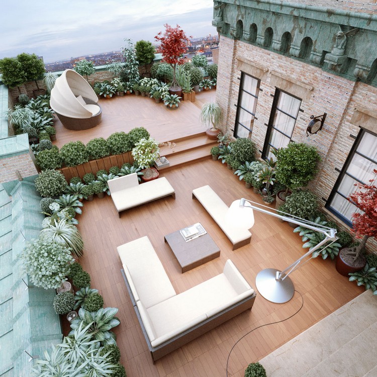 amenager-terrasse-appartement-terrasse-toit-sol-bois-meubles-jardin