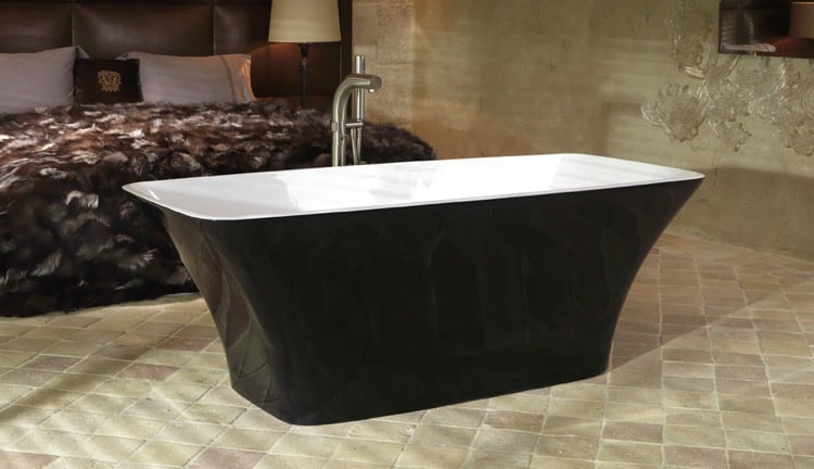 baignoire-ilot-noire-design-original-chambre-coucher