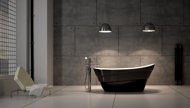 Baignoire îlot noire – un investissement dans l'originalité et ... Baignoires Beton désign